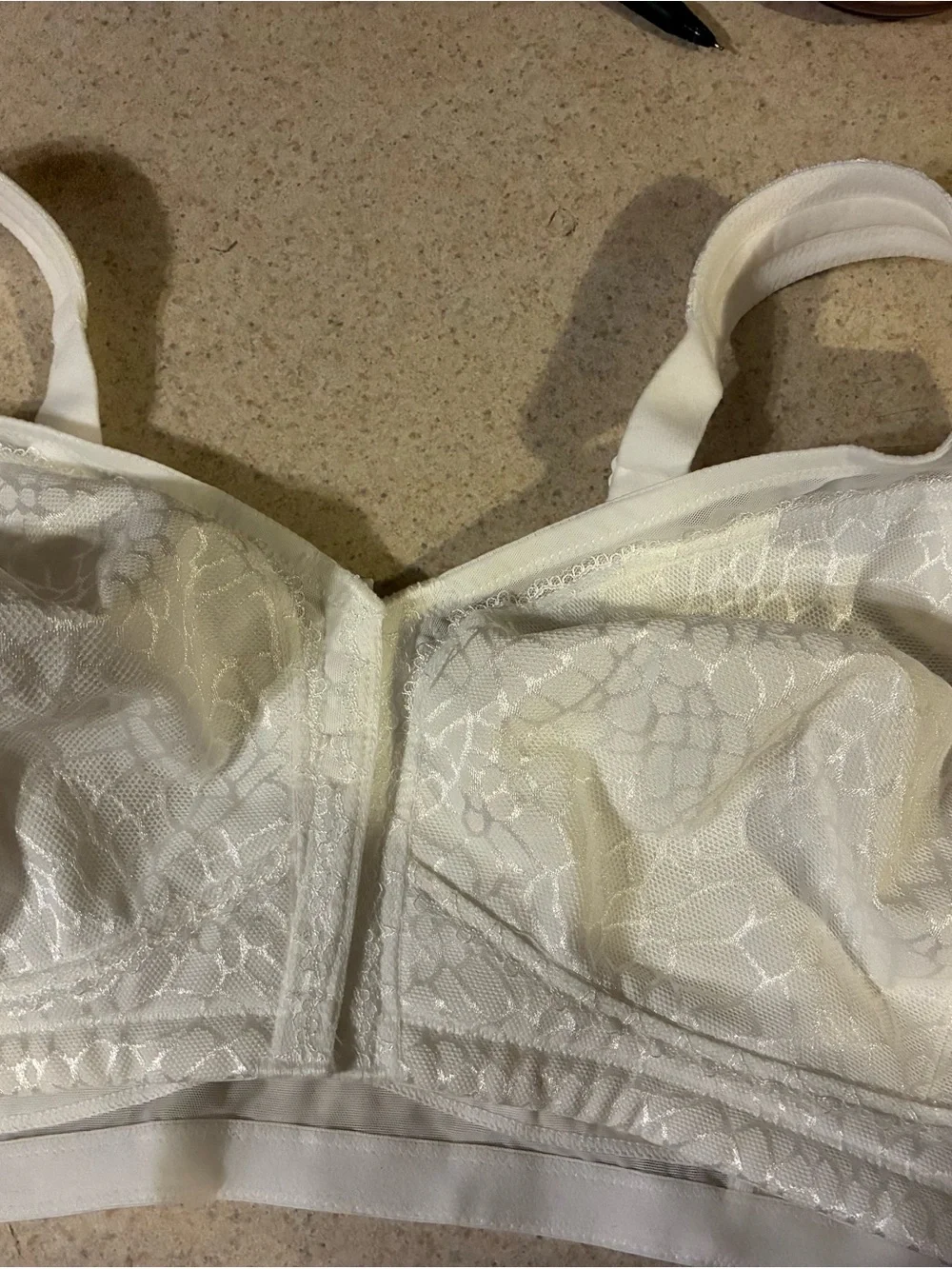 Womens  Front Close Wirefree BackSupport Posture Full Coverage white bra siz 42D